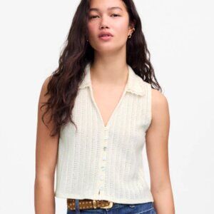 NWT Madewell Crochet-Knit V-Neck Sweater Vest
